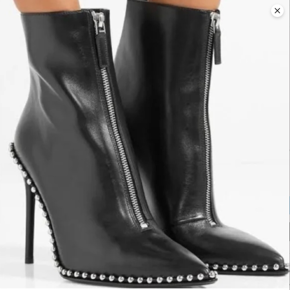 Alexander Wang Leather Studded Accents Boots 38